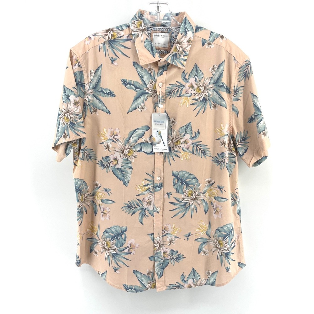 NWT DENIM & FLOWER RICKY SINGH Mens XL Summer Stretch Tropical‎ Floral Shirt
